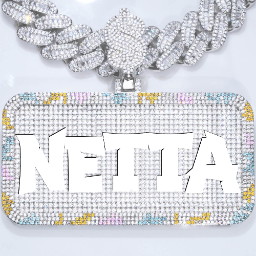 CUSTOM LETTER NECKLACE 3D COLORFUL SQUARE