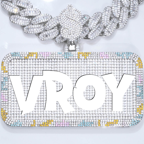 CUSTOM LETTER NECKLACE 3D COLORFUL SQUARE