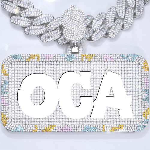 CUSTOM LETTER NECKLACE 3D COLORFUL SQUARE