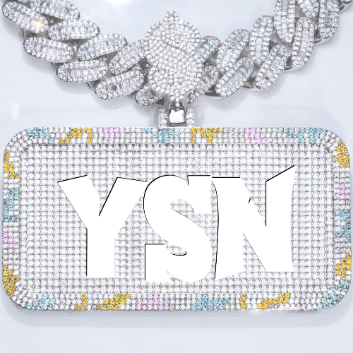 CUSTOM LETTER NECKLACE 3D COLORFUL SQUARE