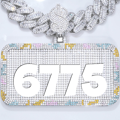 CUSTOM LETTER NECKLACE 3D COLORFUL SQUARE