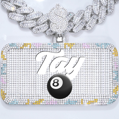 CUSTOM LETTER NECKLACE 3D COLORFUL SQUARE
