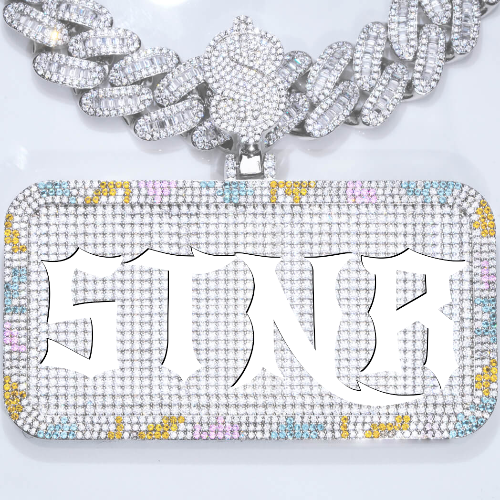 CUSTOM LETTER NECKLACE 3D COLORFUL SQUARE