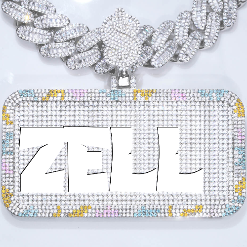 CUSTOM LETTER NECKLACE 3D COLORFUL SQUARE