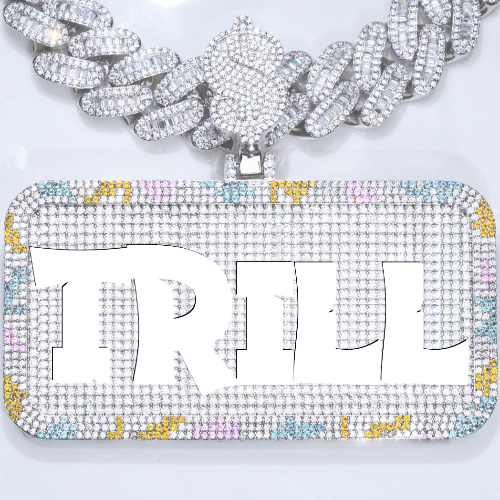 CUSTOM LETTER NECKLACE 3D COLORFUL SQUARE