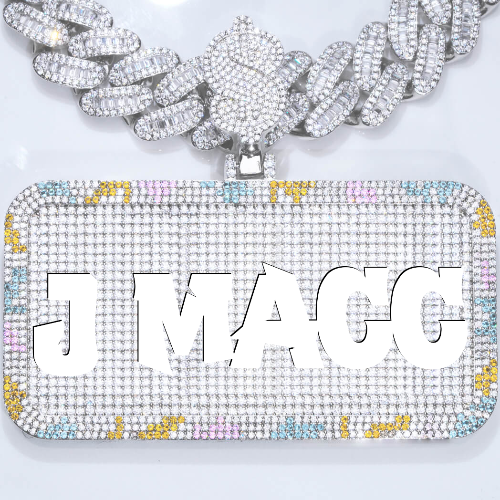 CUSTOM LETTER NECKLACE 3D COLORFUL SQUARE