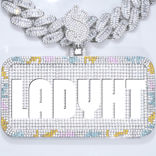 CUSTOM LETTER NECKLACE 3D COLORFUL SQUARE