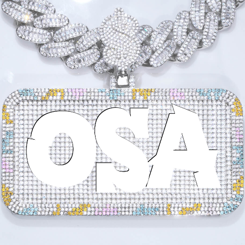CUSTOM LETTER NECKLACE 3D COLORFUL SQUARE