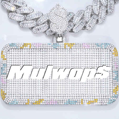CUSTOM LETTER NECKLACE 3D COLORFUL SQUARE