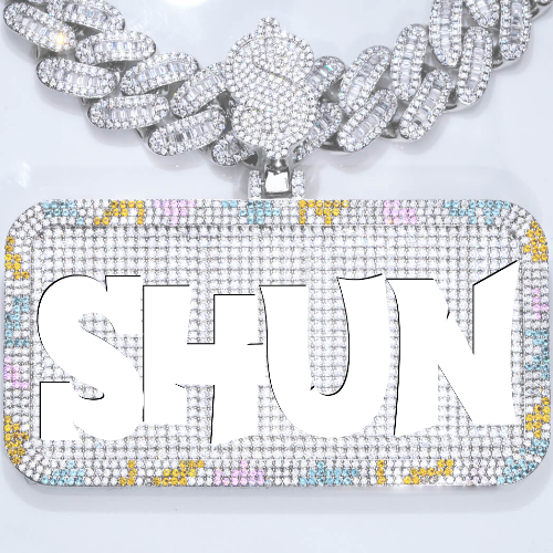 CUSTOM LETTER NECKLACE 3D COLORFUL SQUARE