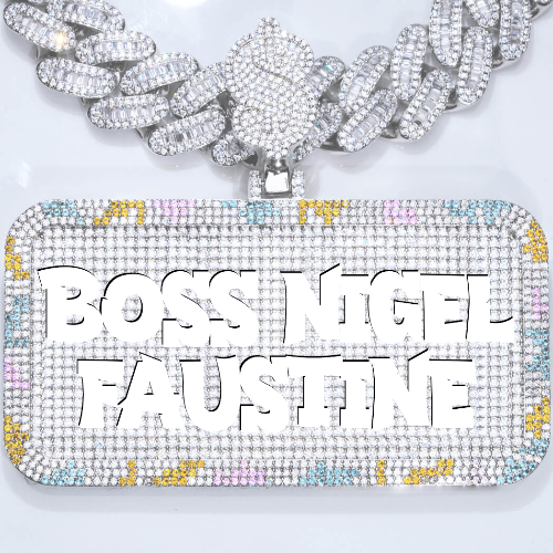 CUSTOM LETTER NECKLACE 3D COLORFUL SQUARE