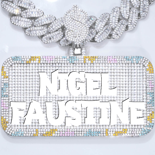 CUSTOM LETTER NECKLACE 3D COLORFUL SQUARE