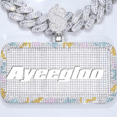 CUSTOM LETTER NECKLACE 3D COLORFUL SQUARE