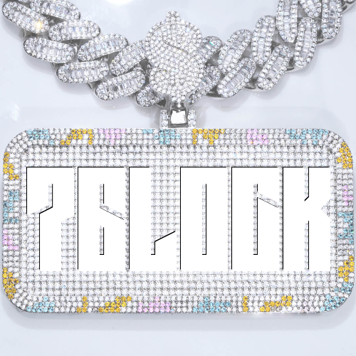 CUSTOM LETTER NECKLACE 3D COLORFUL SQUARE