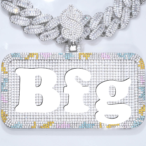 CUSTOM LETTER NECKLACE 3D COLORFUL SQUARE