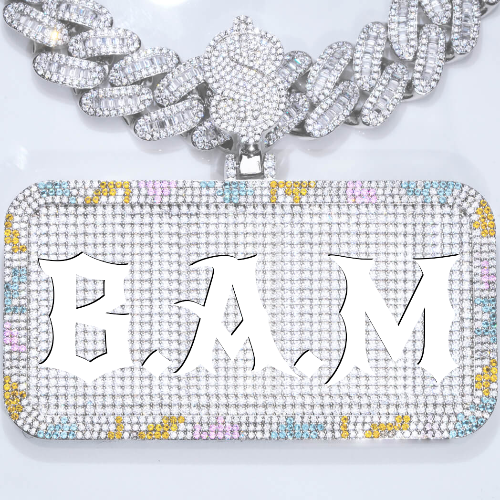 CUSTOM LETTER NECKLACE 3D COLORFUL SQUARE