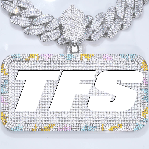 CUSTOM LETTER NECKLACE 3D COLORFUL SQUARE