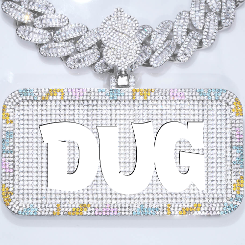 CUSTOM LETTER NECKLACE 3D COLORFUL SQUARE