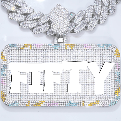 CUSTOM LETTER NECKLACE 3D COLORFUL SQUARE