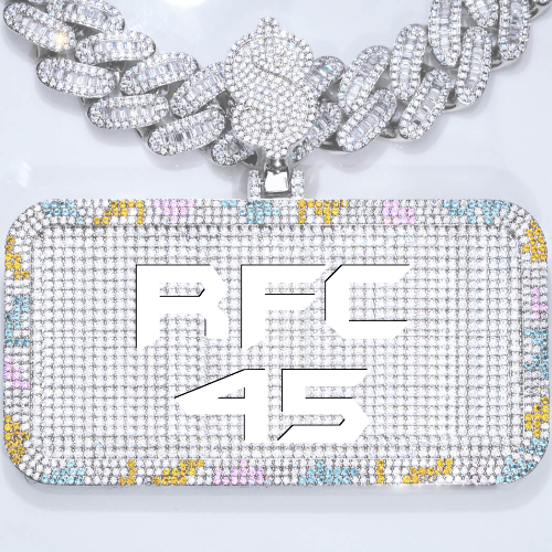 CUSTOM LETTER NECKLACE 3D COLORFUL SQUARE