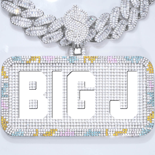 CUSTOM LETTER NECKLACE 3D COLORFUL SQUARE