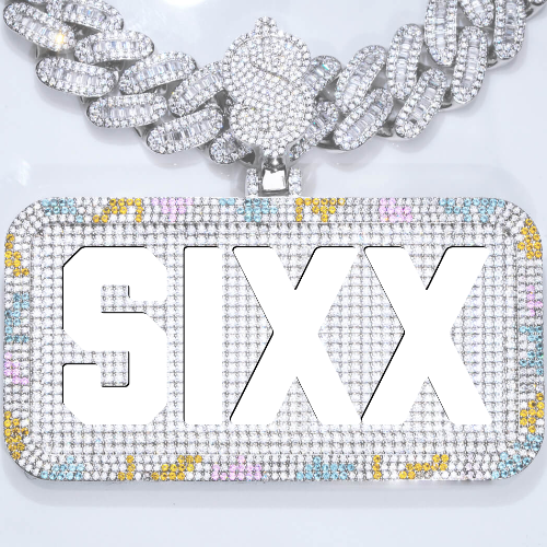CUSTOM LETTER NECKLACE 3D COLORFUL SQUARE