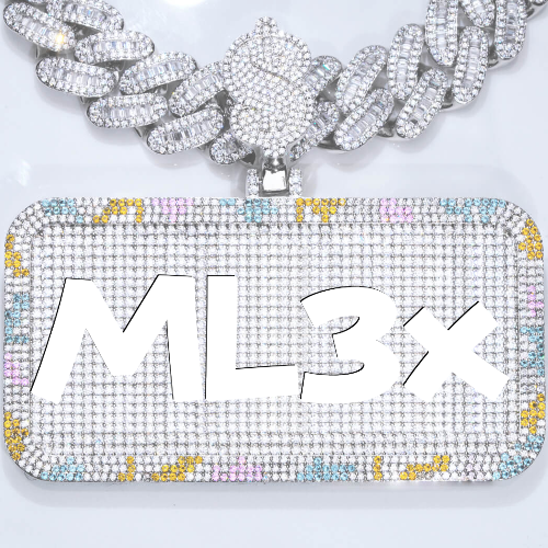 CUSTOM LETTER NECKLACE 3D COLORFUL SQUARE