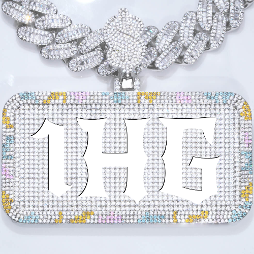 CUSTOM LETTER NECKLACE 3D COLORFUL SQUARE