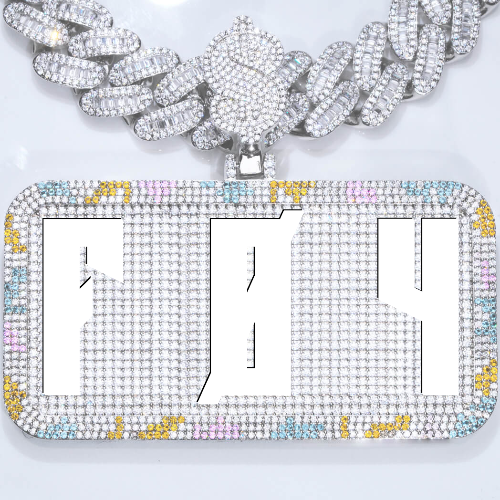CUSTOM LETTER NECKLACE 3D COLORFUL SQUARE