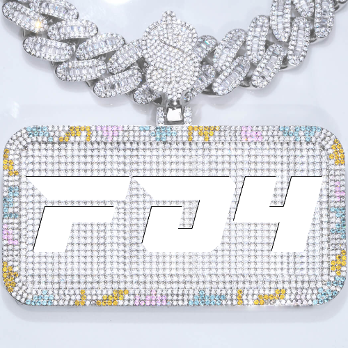 CUSTOM LETTER NECKLACE 3D COLORFUL SQUARE