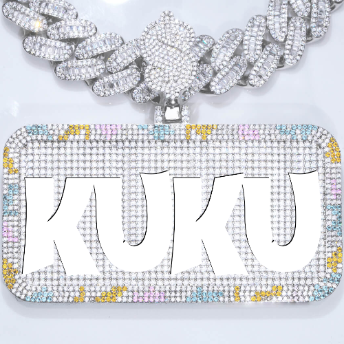 CUSTOM LETTER NECKLACE 3D COLORFUL SQUARE