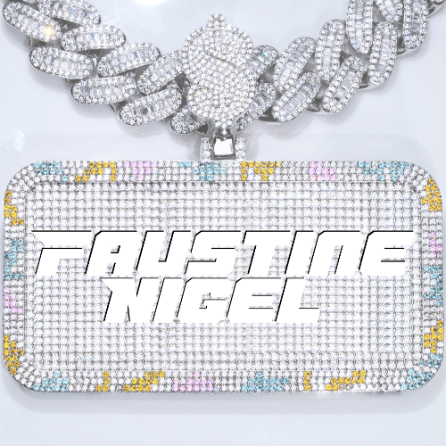 CUSTOM LETTER NECKLACE 3D COLORFUL SQUARE