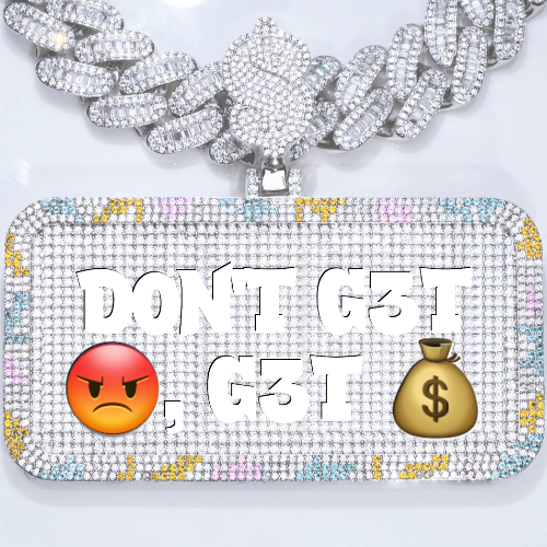 CUSTOM LETTER NECKLACE 3D COLORFUL SQUARE