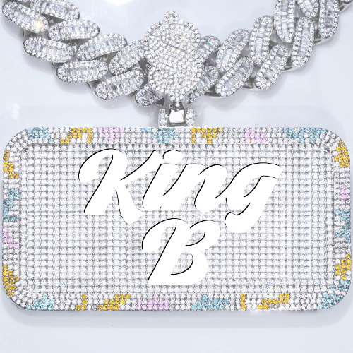CUSTOM LETTER NECKLACE 3D COLORFUL SQUARE