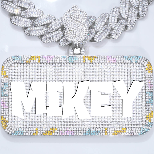 CUSTOM LETTER NECKLACE 3D COLORFUL SQUARE