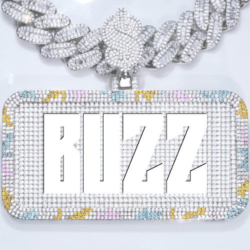 CUSTOM LETTER NECKLACE 3D COLORFUL SQUARE