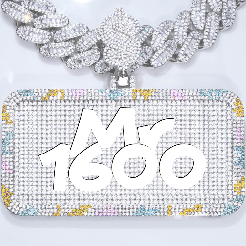 CUSTOM LETTER NECKLACE 3D COLORFUL SQUARE