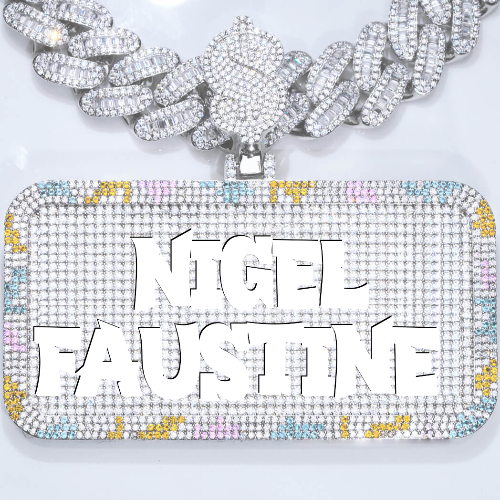 CUSTOM LETTER NECKLACE 3D COLORFUL SQUARE