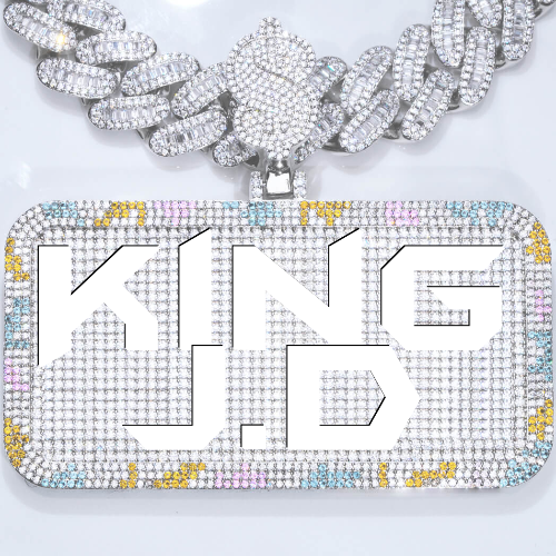 CUSTOM LETTER NECKLACE 3D COLORFUL SQUARE