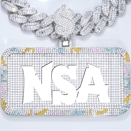 CUSTOM LETTER NECKLACE 3D COLORFUL SQUARE