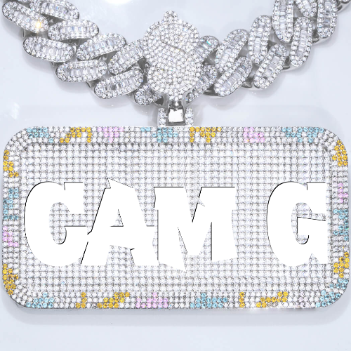 CUSTOM LETTER NECKLACE 3D COLORFUL SQUARE