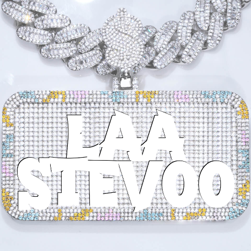 CUSTOM LETTER NECKLACE 3D COLORFUL SQUARE