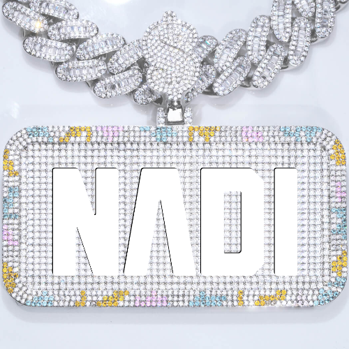 CUSTOM LETTER NECKLACE 3D COLORFUL SQUARE
