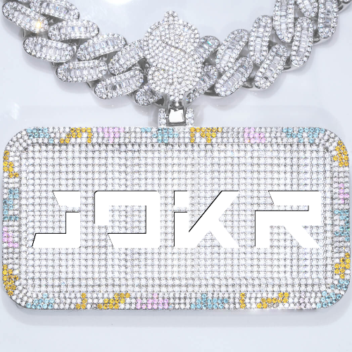 CUSTOM LETTER NECKLACE 3D COLORFUL SQUARE
