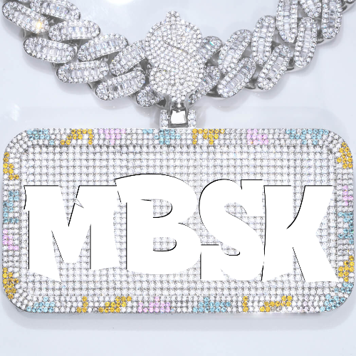 CUSTOM LETTER NECKLACE 3D COLORFUL SQUARE