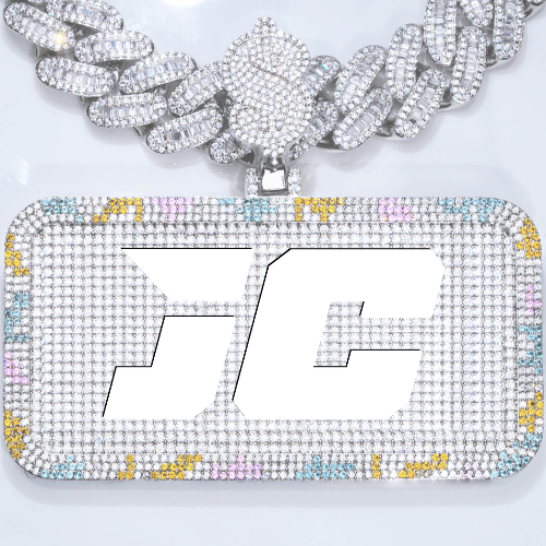 CUSTOM LETTER NECKLACE 3D COLORFUL SQUARE