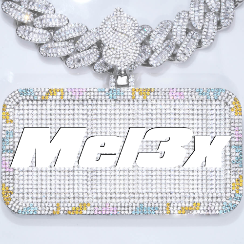 CUSTOM LETTER NECKLACE 3D COLORFUL SQUARE
