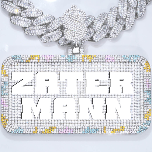 CUSTOM LETTER NECKLACE 3D COLORFUL SQUARE