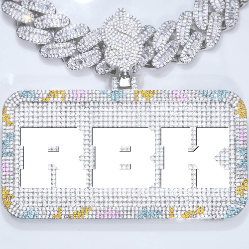 CUSTOM LETTER NECKLACE 3D COLORFUL SQUARE