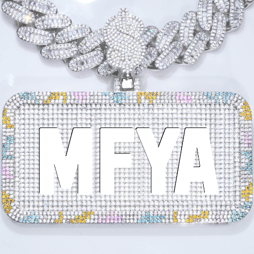 CUSTOM LETTER NECKLACE 3D COLORFUL SQUARE